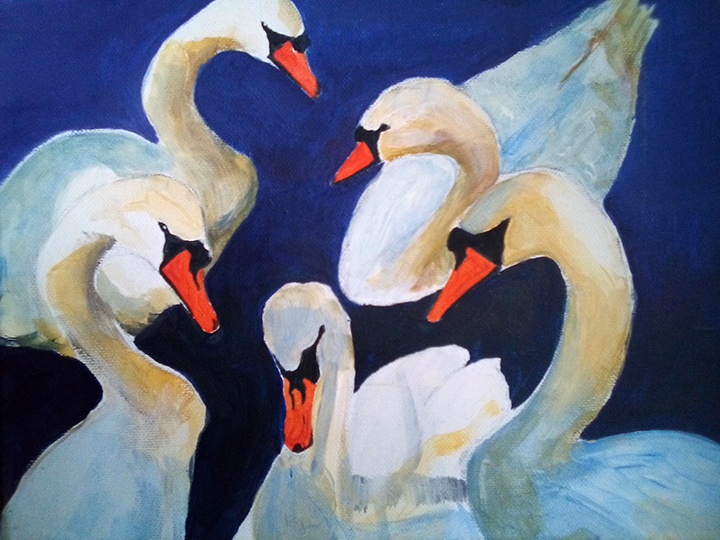 Swans acrylic